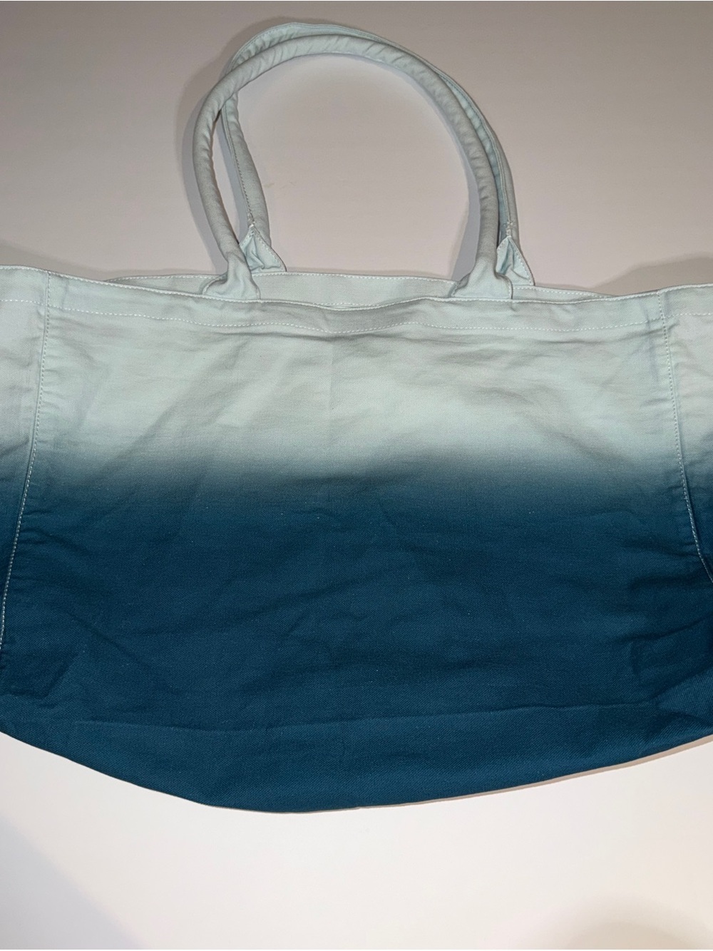 Athleta Ombre Teal to Light Blue Canvas Tote - Picture 2 of 3